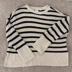 GAP Navy and Cream Striped Sweater